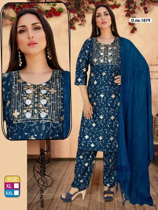 Product image of Swastik presenting New Embroidery work , dupatta set , price: Rs. 399, ID: swastik-presenting-new-embroidery-work-dupatta-set-289cdc35