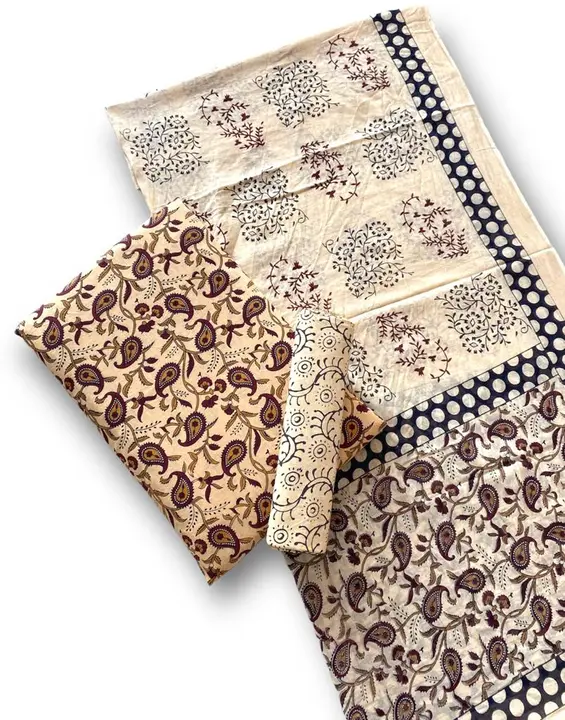 Hand Block Kalamkari Printed Dress Material Suits uploaded by business on 2/6/2023