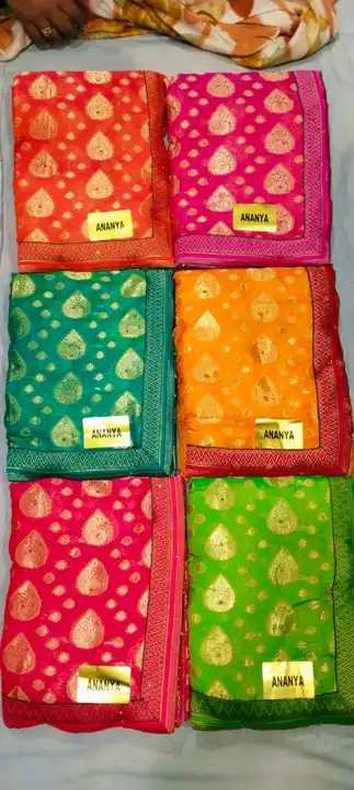 Banarasi pattern with full saree border  uploaded by Suvidha saree collection on 2/6/2023