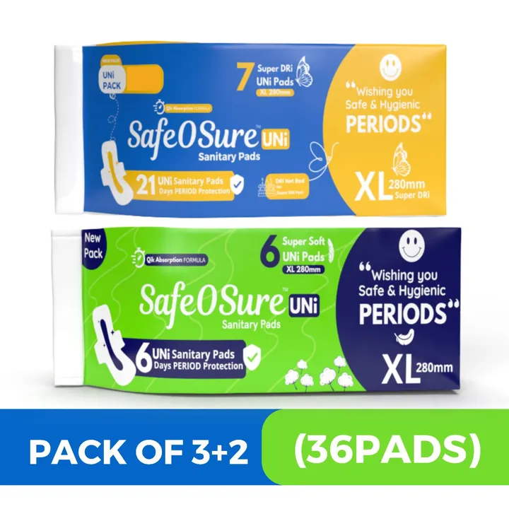 Post image SafeOSure Sanitary Pads has high absorbancy by a considerable amount and prevents the pads to become heavy. The light weight of the pads keeps you tension-free and comfortable. Extra comfort is provided with the Super-Soft and Super-DRi bed so as keep you active and tension free even during the days of the Periods. The Anti-leak design of the pads prevent overflow of blood out of the pads. Sometimes overflow leads to a wet feeling which is quite uncomfortable. With SafeOSure Sanitary Napkins, you need not worry about leakage. Our Pads are designed in such a way that there is no leakage. The Unique BiFlaps stick firmly to the undergarments so that there is no risk of falling. The Sanitary Napkin sticks firmly to the garment and provides complete period protection. SafeOSure has never step back in improving the quality of service and product being delivered. From the very first day we have been working on the feedback being given to us by the Customers. We expect complete customer satisfaction so we always look forward to improve.