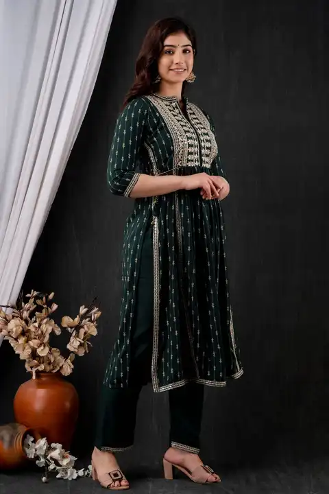 *NEW LAUNCH*

*A beautiful Outfit - Rayon embroidered NAIRA CUT Kurta with gotta lace and embroidery uploaded by Saturn Fort Wears on 2/6/2023