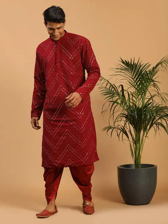 Maroon kurta pajama  uploaded by Pooja garments on 2/6/2023