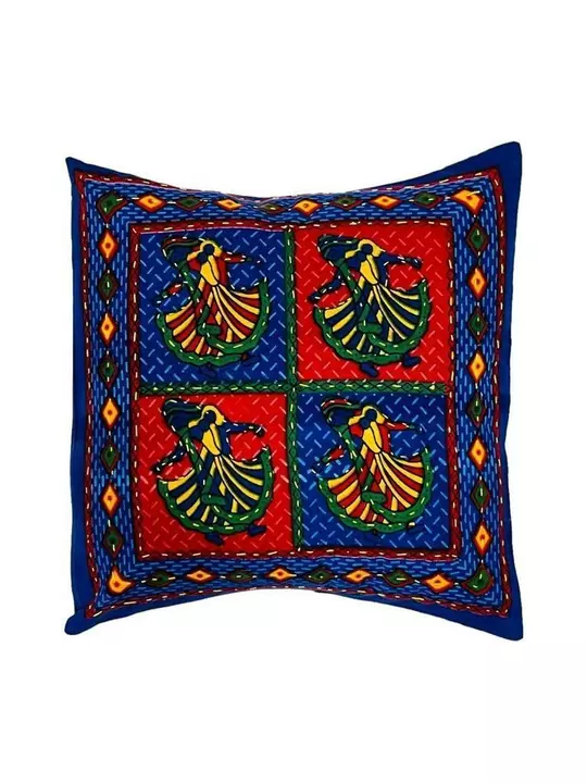 Cushion cover 16*16 kantha work contact uploaded by Prateek handicraft on 2/6/2023