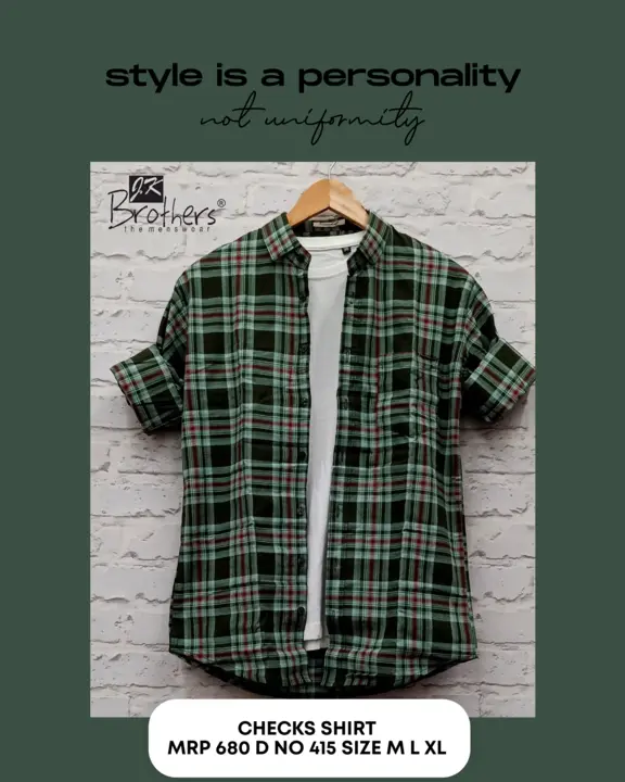 MEN'S Cotton Checks Shirt  uploaded by Jk Brothers Shirt Manufacturer  on 2/6/2023
