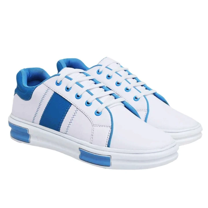 White blue sneakers for boys lightweight comfortable shoes for men uploaded by business on 2/6/2023
