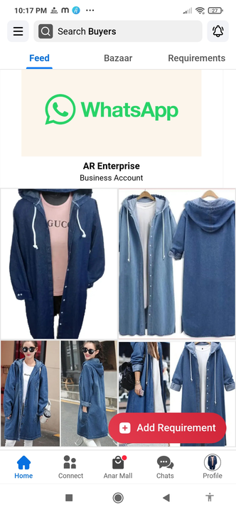 Product image with price: Rs. 550, ID: women-s-denim-hoodie-16b9663e