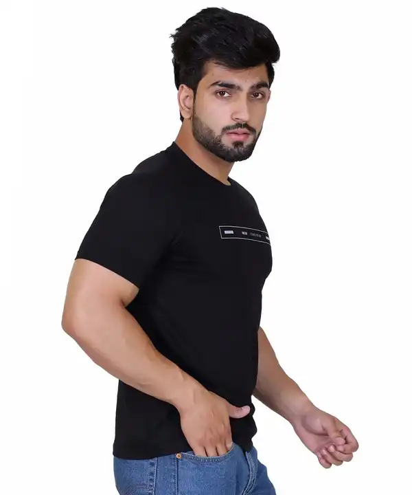 Gents fancy round neck T shirt pouch packing 18 colours size S,M, L, XL, XXL,3XL,4XL cotton stuff  uploaded by Dhand Traders on 2/7/2023