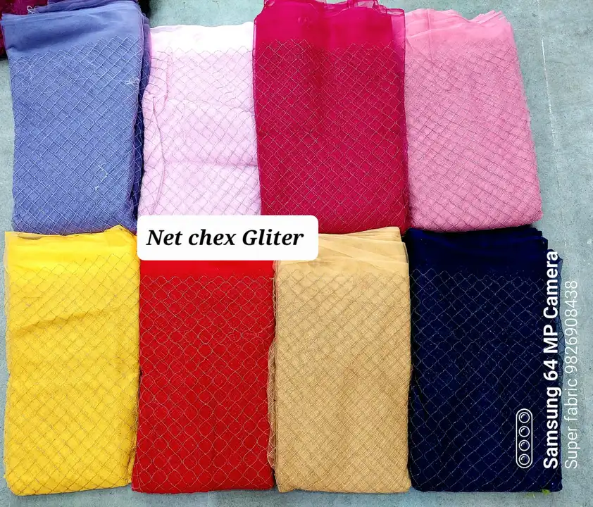 Glitter chex net uploaded by Super fabrics on 2/7/2023