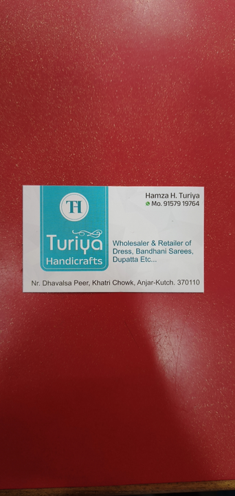 Visiting card store images of Turiya handicrafts