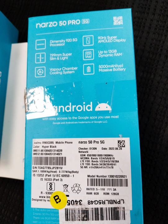 Realme 5g mobile Narzo 50 pro 6gb 128 gb uploaded by 8076163780Home appliances Super Deal on 2/7/2023