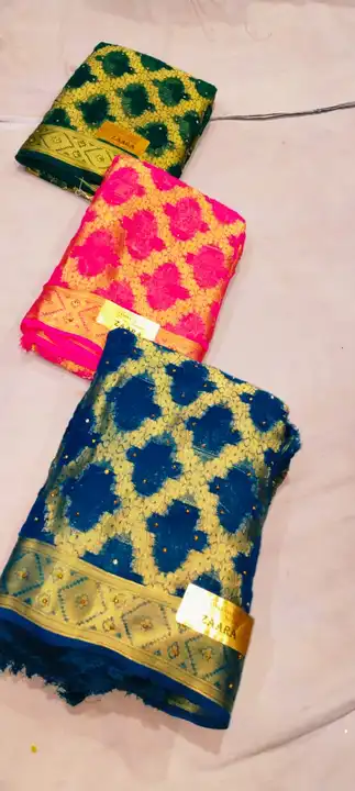 Post image Hey! Checkout my new product called
Bandhani design with zari work .