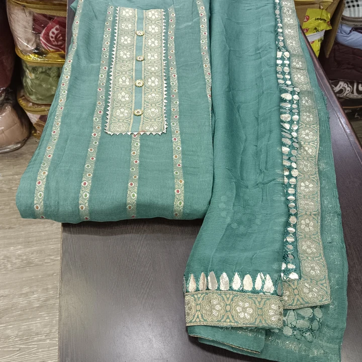 Semi stitched natural Creap suit fabric  uploaded by AAR ENTERPRISES on 2/7/2023