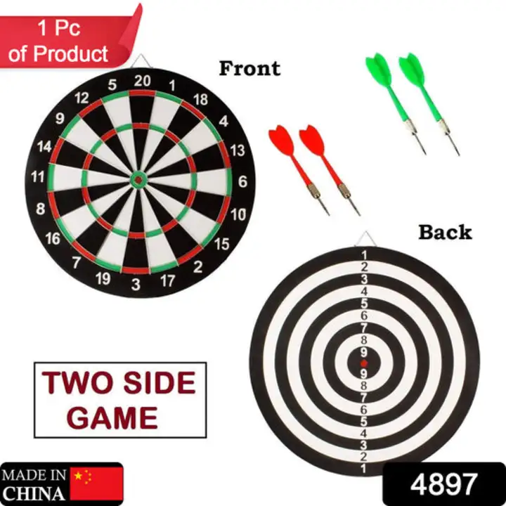 4897 Big size double faced portable dart board with 4 darts set for kids children. indoor sports gam uploaded by DeoDap on 2/7/2023