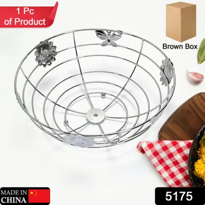 5175 Stainless Steel Multipurpose Fruit Bowl and Vegetable Basket for Kitchen, Dining Table Use uploaded by DeoDap on 2/7/2023