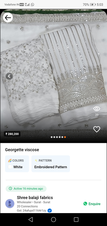Post image I want to buy 10 pieces of Georgette viscose . My order value is ₹10000. Please send price and products.
