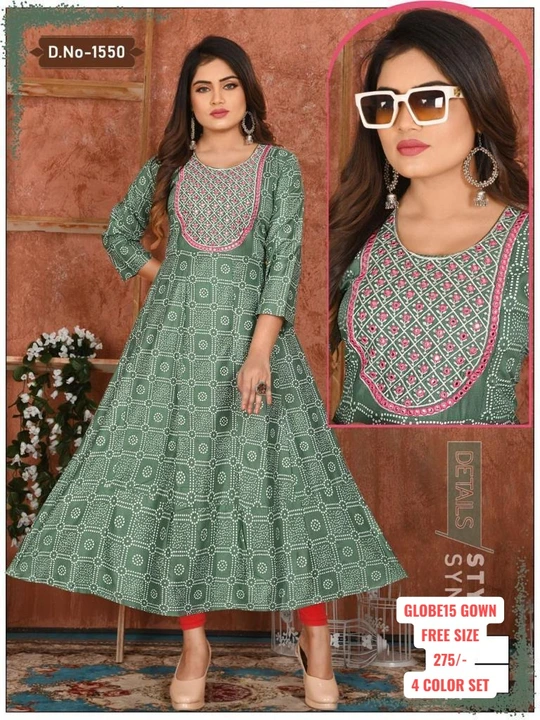 GLOBE15 GOWN
FREE SIZE
275/-
4 COLOR SET uploaded by KAVYA STYLE PLUS on 2/8/2023
