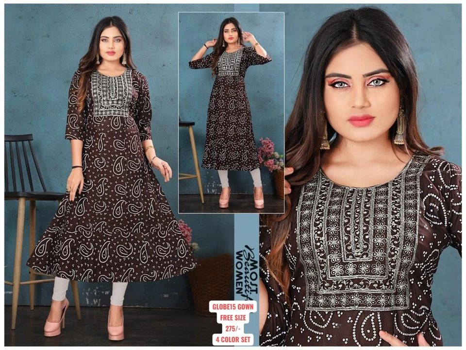 GLOBE15 GOWN
FREE SIZE
275/-
4 COLOR SET uploaded by KAVYA STYLE PLUS on 2/8/2023