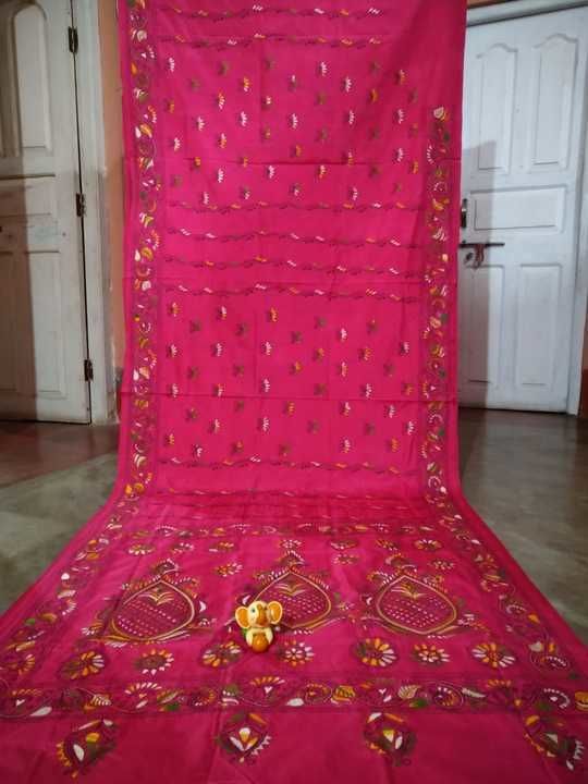  Blended bengalore silk katha stich uploaded by Saree on 2/19/2021