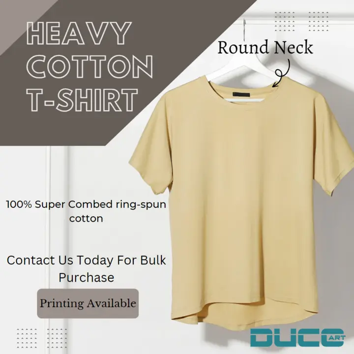 Round Neck Heavy cotton tshirt uploaded by DucoArt Private Limited on 5/5/2024