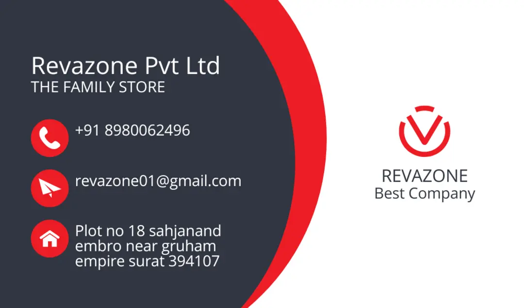 Visiting card store images of Revazone Pvt Ltd