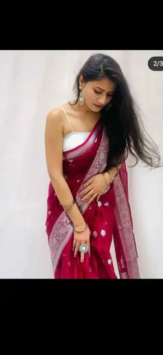 Semi georgette chiffon saree  uploaded by India fabric on 2/8/2023