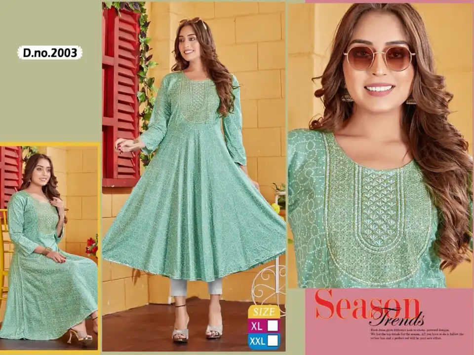 Fancy work full Ghera kurtis xl xxl uploaded by Radha Creation , Maira sales for Readymade items on 2/8/2023