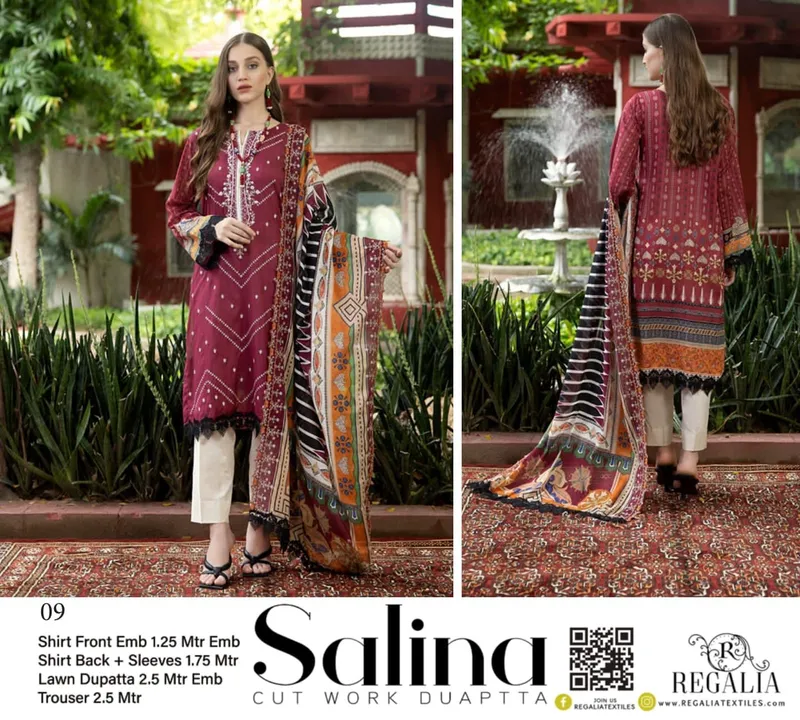 🛑 *CUTWORK LAWN DUPATTA COLLECTION* 🛑

*SALINA BEAUTIFUL EMBROIDERED LAWN COLLECTION WITH CUT WORK uploaded by Roza Fabrics on 2/8/2023