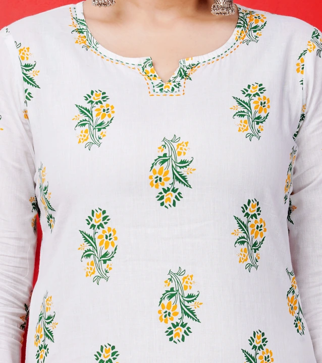 Cotton printed kurti hand work uploaded by Jaipur textile on 2/8/2023