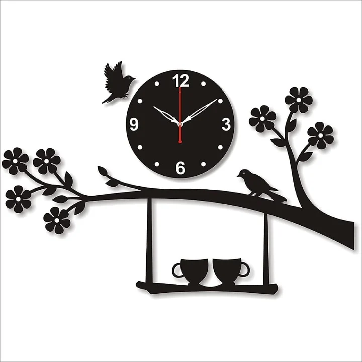 3D Acrylic Analog Designer Tree Bird and Julla Design Large Decorative Wall Clock for Livin uploaded by APKA CHIRAG on 5/30/2024