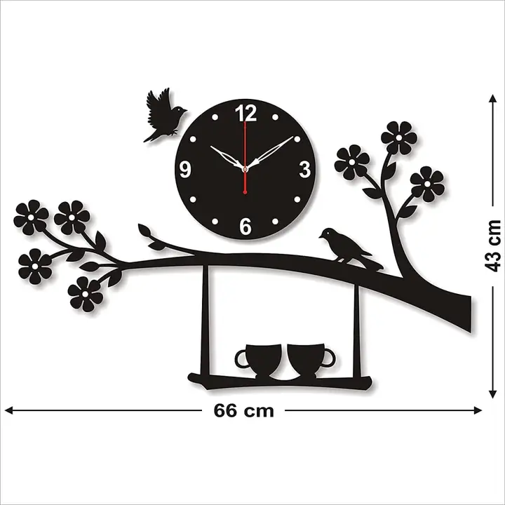 3D Acrylic Analog Designer Tree Bird and Julla Design Large Decorative Wall Clock for Livin uploaded by APKA CHIRAG on 5/30/2024