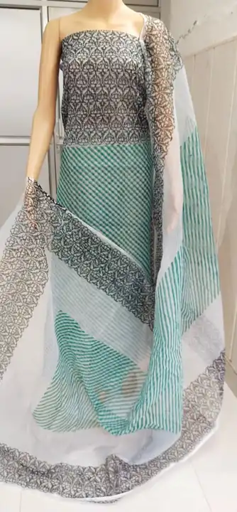 Kota Doria suit top and dupatta no bottom  uploaded by business on 2/8/2023
