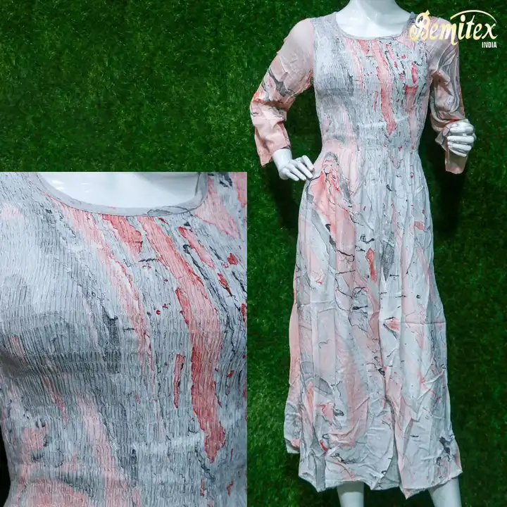 VISCOSE ALMOND EXPORT QUALITY WITH MARBLE PRINT GOWN  uploaded by Bemitex india on 2/8/2023