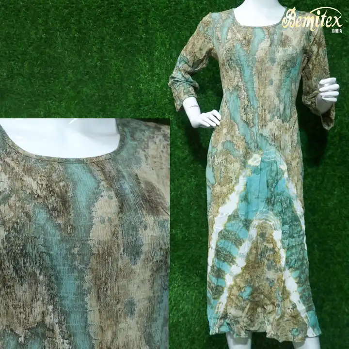 VISCOSE ALMOND EXPORT QUALITY WITH MARBLE PRINT GOWN  uploaded by Bemitex india on 2/8/2023