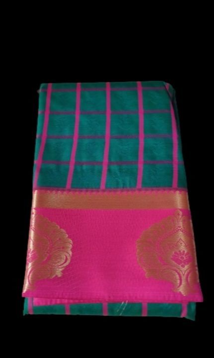 Korvai kattam/checked allself embossed silk sarees uploaded by business on 2/19/2021
