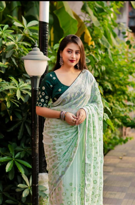 Georgette sequence work Sarees uploaded by business on 2/8/2023
