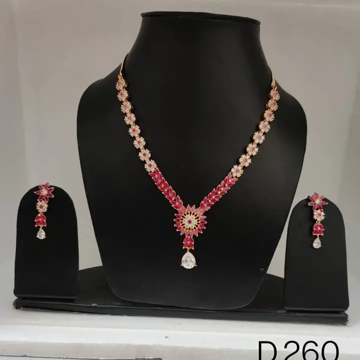 Post image AD Necklace sets available in Gold, Silver and Rose Gold polish .