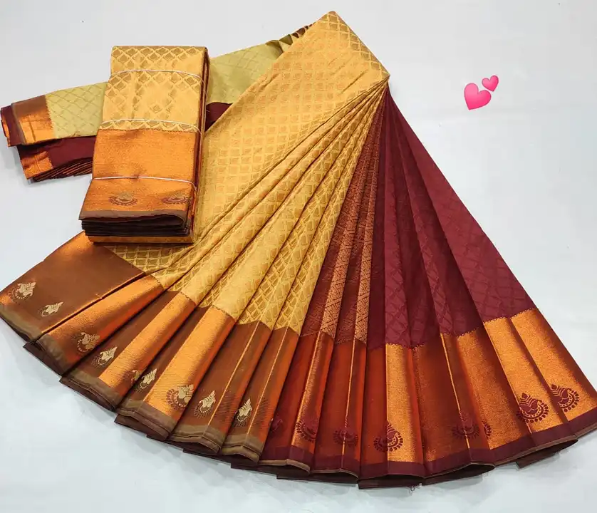 Post image 🧚‍♂️🧚‍♂️🧚‍♂️🧚‍♂️🧚‍♂️🧚‍♂️🧚‍♂️🧚‍♂️🧚‍♂️🧚‍♂️🧚‍♂️🧚‍♂

      *********🤩🤩🤩*********
                💓 *New Designs*💓
*🧚‍♀️🧚‍♀️🧚‍♀️Good elegant   samuthrika &amp; vasthrakala type wedding model sarees..🧚‍♀️🧚‍♀️🧚‍♀️*

*🌹Fancy design and fancy models..🌹*

*🌹Body all over grand gold ..silver..copper Jari design s &amp; also  vibrant colours..🌹*

*🌹Contrast pallu &amp;blouse..🌹*

*🥰🥰Special price 2200+$ 🥰🥰*...
(``` Quality Assurance```) 
 
💐💐💐💐💐💐💐💐💐💐💐💐