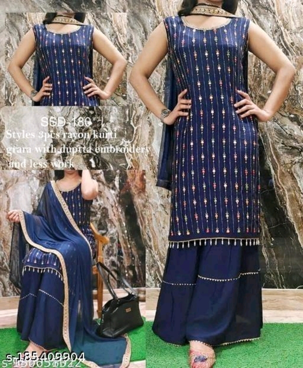 Party wear kurti bottom set with dupatta  uploaded by Vini clothes on 5/28/2024