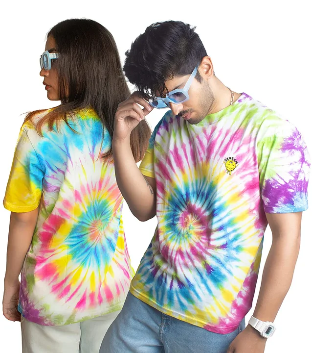 Spiral tie-die cotton T-shirt  uploaded by business on 2/9/2023