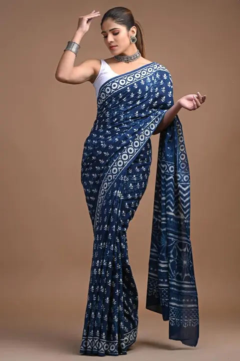 Pure cotton mulmul saree with blouse  uploaded by business on 2/9/2023