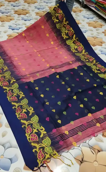 Handloom silav /with contrast BP /Ekat weaving uploaded by Minu saree house on 2/9/2023
