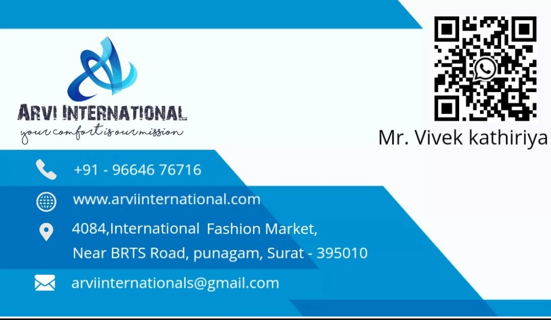 Visiting card store images of ARVI INTERNATIONAL
