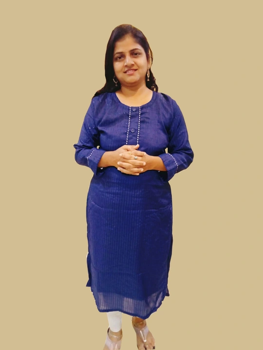 Vichitra Kurti -D133- Blue uploaded by Happy Happy Garment on 2/9/2023