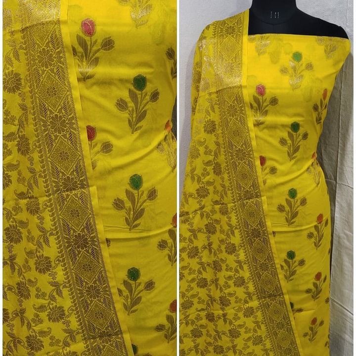 Banarsi Pure merserised 3 piece suit uploaded by S k silk on 2/19/2021