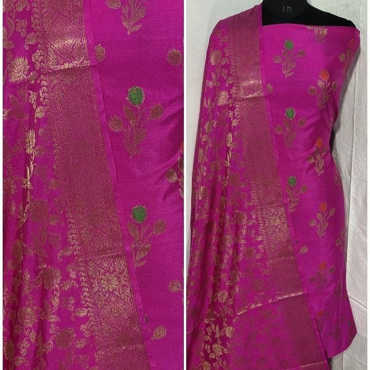 Banarsi pure merserised 3 piece suit uploaded by S k silk on 2/19/2021