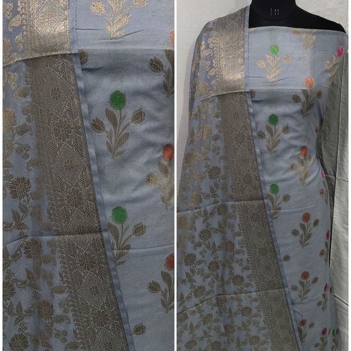 Banarsi pure merserised 3 piece suit uploaded by S k silk on 2/19/2021