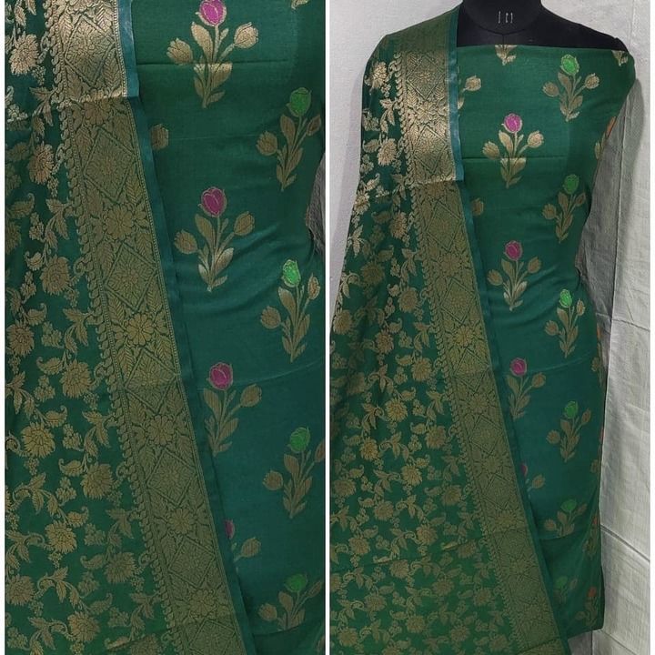 Banarasi pure merserised 3 piece suit uploaded by S k silk on 2/19/2021