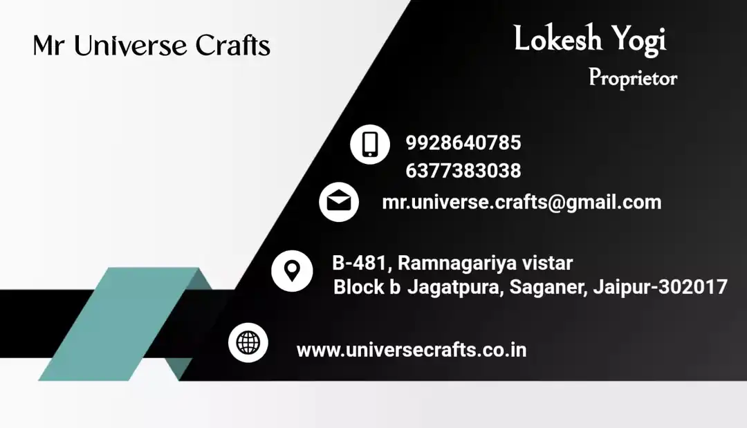 Visiting card store images of Mr Universe Crafts
