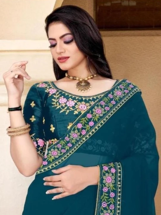 Partywear sarees uploaded by Suravi's Kundan Fashion  on 2/10/2023