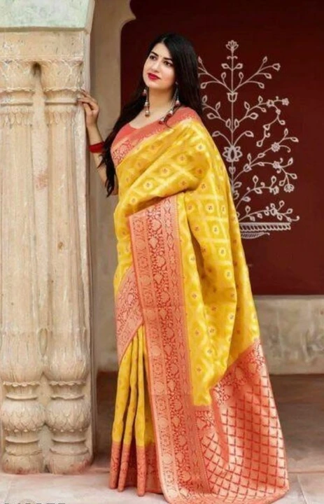 Partywear silk saree uploaded by Suravi's Kundan Fashion  on 2/10/2023